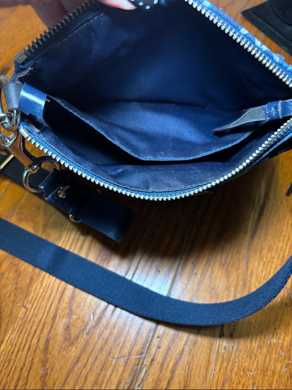 Coach Blue Graffiti Op Art Canvas Crossbody Shoulder Bag Adjustable Strap - Picture 6 of 8